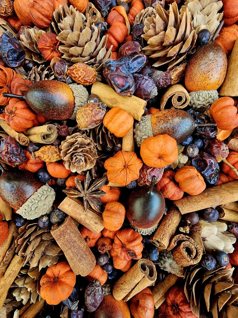 Fall Decorative Potpourri Mix in Orange - Seasonal Home Party Accent
